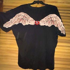 Hand embroidered mens black t shirt
